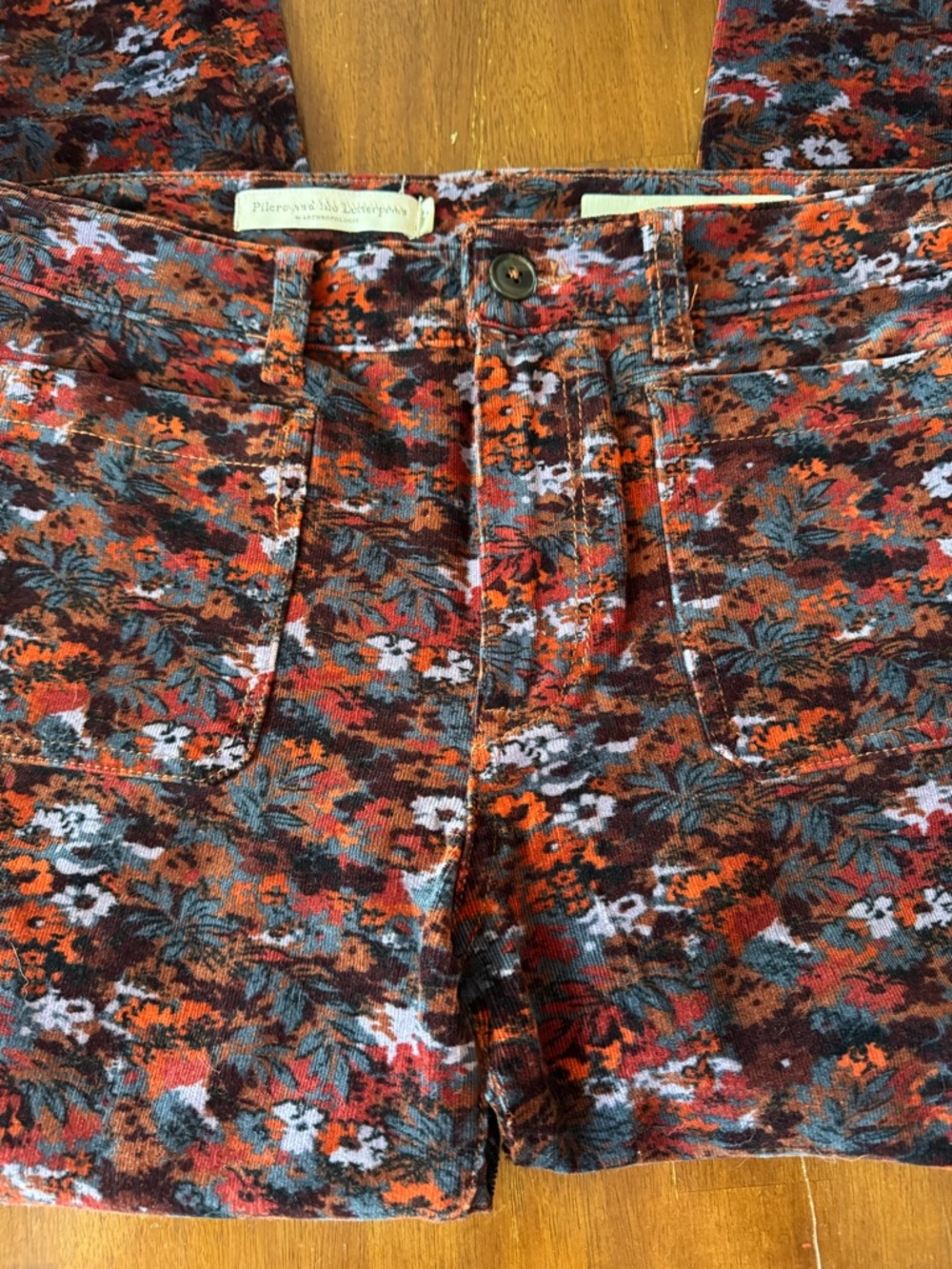 Pilcro Floral Velvet Pants Size 30 - Picture 3 of 8
